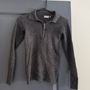 Gray Quarter-Zip Sweater